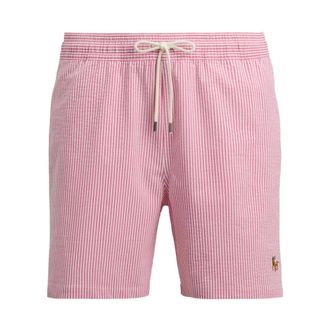 Polo Ralph Lauren Beachwear, male, Pink, Size: 2XL Traveller Swimming Seersucker Trunks