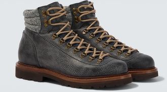 Brunello Cucinelli Leather lace-up boots