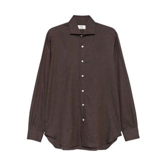 Barba Camisa de Algod&oacute;n de Manga Larga - Shirts - Hombre - Marr&oacute;n - 3XL