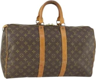 Louis Vuitton Pre-owned Canvas Weekendtas - Dames - Vintage Weekendtas - Bruin - ONE Size - Vintage