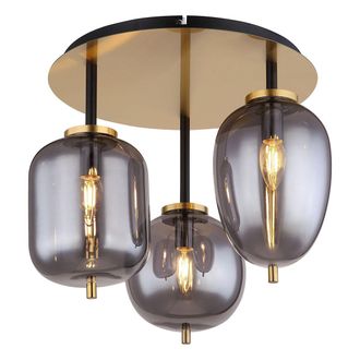 Globo Lighting Plaf&oacute;n - Blacky I - Lat&oacute;n - Vidrio Vidrio Ahumado - &Oslash;