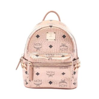 MCM Pre-owned Backpacks, female, Pink, Size: ONE SIZE Pre-owned Stark Visetos Coated Canvas Backpack