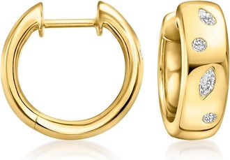 RS Pure by Ross-Simons Scattered Lab-Grown Diamond Hoop Earrings in 18kt Gold Over Sterling