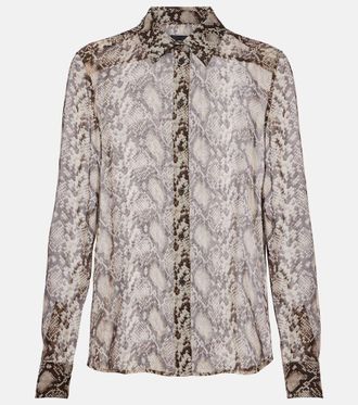 Nili Lotan Gaia snake-print silk shirt