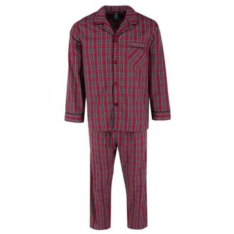 Hanes Mens Big & Tall Broadcloth Long Sleeve Pajama Set