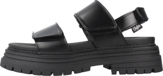 Buffalo Lennox SND - Dames - Sandalen - Zwart - 39 EU - Leer - Schoenen