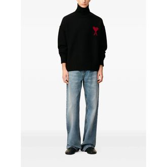 Ami Ami De Coeur Funnel-neck Wool Sweater