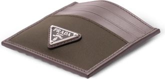 Prada Portacarte con placca logo - Marrone