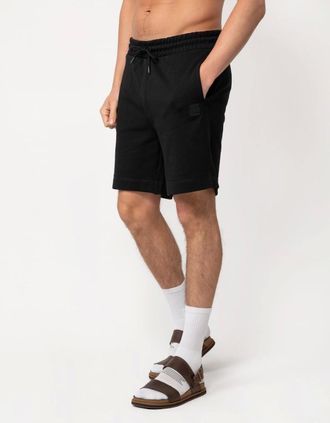 HUGO BOSS Mens BOSS Orange Sewalk Mens Cotton-Terry Shorts With Logo Badge - Black 001 - Size: 37/36/32