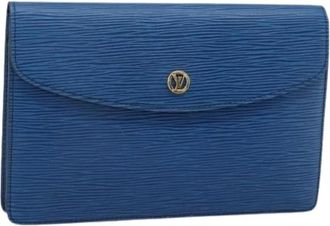 Louis Vuitton Pre-owned Epi Leather Clutch - Dames - Vintage Clutch - Blauw - ONE Size - Leer - Vintage