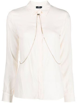 Elisabetta Franchi body-chain long-sleeve shirt - Neutrals