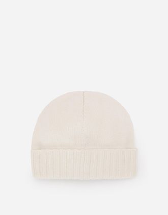 Dolce & Gabbana Cashmere Hat With Dg Logo Embroidery - Woman Hats And Gloves White Onesize