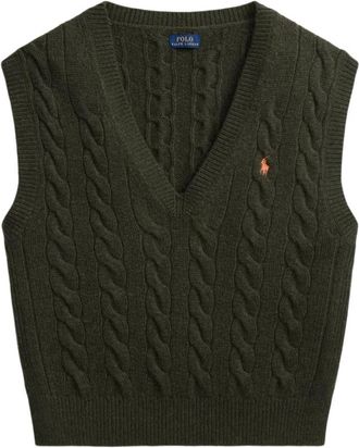 Polo Ralph Lauren Jassen - Dames - V-hals truien - Groen - M - Truien & Vesten