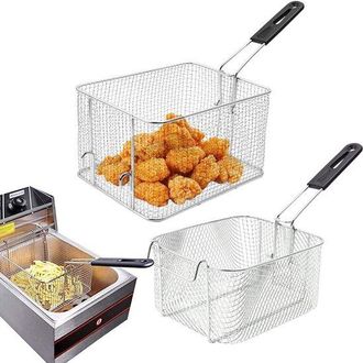 OEM Cestas Plegables De Acero Inoxidable Para Fre&iacute;r, Muslos De Pollo Y Palitos De Masa Frita, Rejilla Cuadrada Especial Para Fre&iacute;r