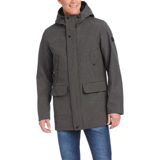 Vince Camuto Insulated Hooded Soft Shell Jacket in Heather Charcoal Grey at Nordstrom Rack, Size Medium
