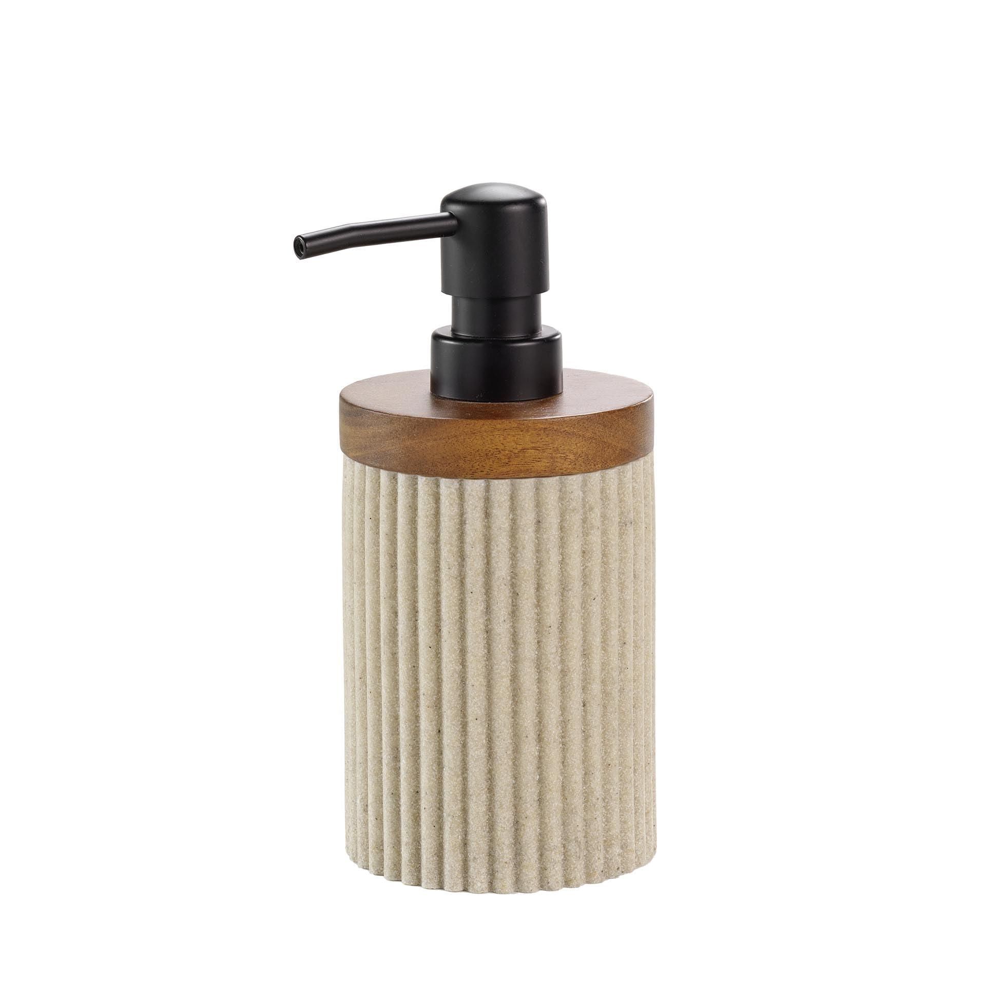 Douceur D’Intérieur Seifenschale Amber – 12,3 X 8,3 X 2,3 Cm – Keramik Mit Bambus, Elegante Badezimmer-Deko