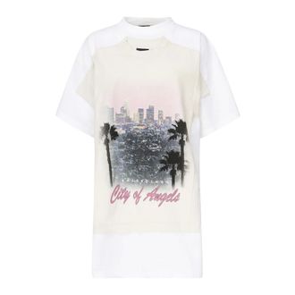 Balenciaga T-Shirts, female, Multicolor, Size: S City Of Angels T-Shirt Dress