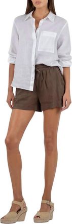 Kut from the Kloth Illiana Drawstring Short With Side Pocket In Chocolate