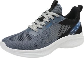 Generic 2026 Running Shoes Men Sports Fashionable Color Matching Pattern Summer Mesh Breathable Casual and Comfortable Lace Up (Dark Blue, 7.5)