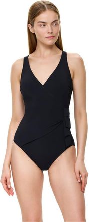 Gottex Modern Muse Surplice One Piece in Black at Nordstrom, Size 10