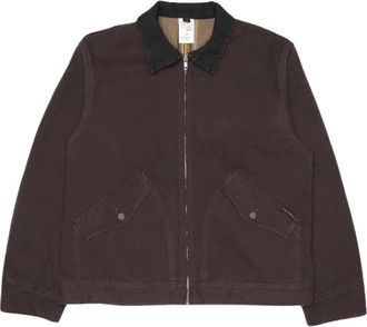 Nudie Jeans Blake Zip Jacket - Heren - Zomerjassen - Bruin - M - Katoen - Jassen