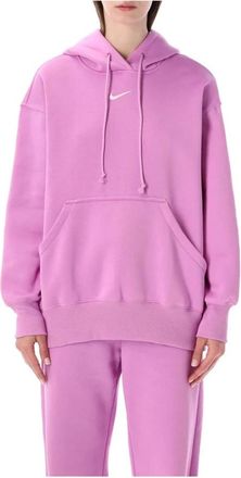 Nike Phoenix Fleece Pullover Hoodie - Dames - Sportshirts - Roze - M - Katoen - Fitness