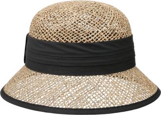 Seeberger Seagrass Straw Cloche Hat Women - Beach Sun Garden Summer Spring-Summer - One Size Black