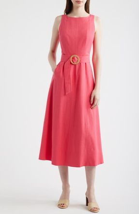 Eliza J Sleeveless Midi Dress in Hot Pink at Nordstrom, Size 10