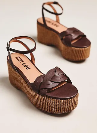 Bibi Lou Raffia Platform Heel Sandals