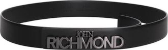 John Richmond Logo-Gesp Heupriem - Heren - Riemen - Zwart - 100 CM - Leer - Accessoires