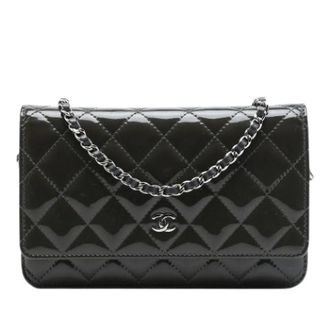 Chanel Pre-owned Wallet on Chain - Dames - Pre-owned - Grijs - Maat: ONE Size Leer
