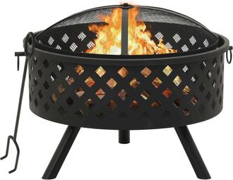 vidaXL Fire Pit with Poker 26.8 XXL Steel, 311890