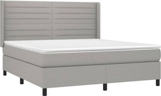 vidaXL Vidaxl - Cama Box Spring Con Colch&oacute;n Tela Gris Claro 180x200 Cm