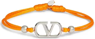 Valentino Garavani Mens VLOGO Cord Bracelet in Orange at Nordstrom