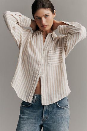 Maeve Shrunken Bennet 100% European Linen Buttondown Shirt