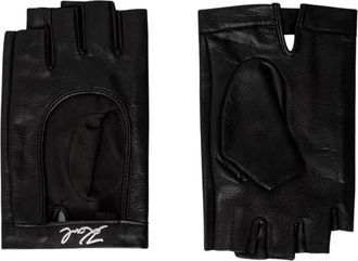 Karl Lagerfeld K/Signature Vingerloze Handschoenen - Dames - Handschoenen - Zwart - S - Leer - Accessoires