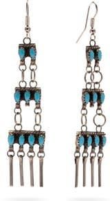 Fortela Turquoise Tribal Drop Earrings in Silver at Nordstrom