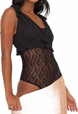 Lush Lace Bodice Bodysuit In Black