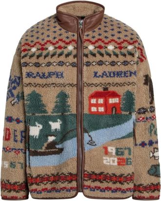 Polo Ralph Lauren Full Zip Sweatshirt - Heren - Sport - Beige - Maat: L Fleece