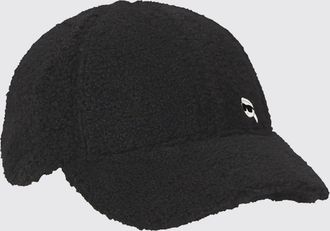 Karl Lagerfeld Graphic Print Fleece Baseball Cap with Embroidered Logo