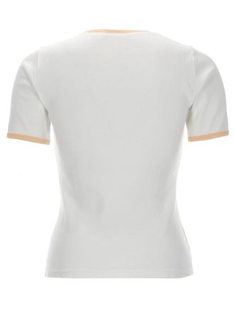 Courr&egrave;ges Logo-Embroidered Cotton T-Shirt - White