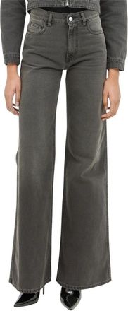 Coperni Jeans met wijde pijpen en riem - Dames - Loose Fit Jeans - Grijs - M - Katoen - Jeans