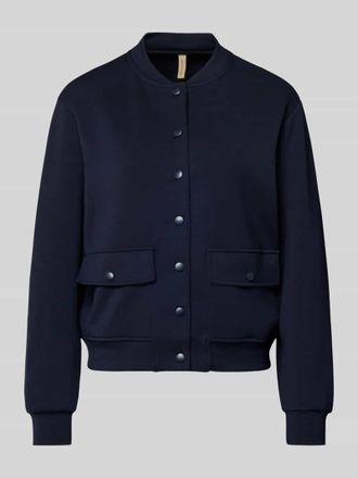 Soyaconcept Sweatjacke mit Druckknopfleiste Modell BANU in Marine, Gr&ouml;&szlig;e XXL