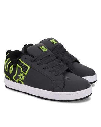 DC Sneaker DC SHOES Court Graffik, Herren, Gr. 12,5(46,5), gr&uuml;n (grau, schwarz, gr&uuml;n), 57.05% Leder, 28.2% Synthetikmaterial, 13.87% Polyester, 0.88% Tex
