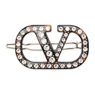Valentino Garavani Accessoires, Dames, Bruin, ONE Size, Vlogo Signature Haarclip
