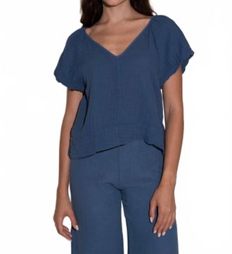 Starkx Gauze Rhonda Top In Navy