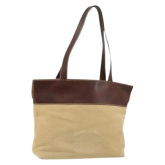 Chanel Pre-owned Tote Bags, female, Beige, Size: ONE SIZE Pre-owned Vintage Canvas Tote