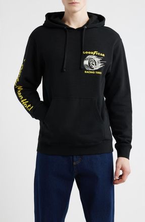 Brixton x Goodyear Cheater Slick Graphic Hoodie in Black at Nordstrom, Size Xx-Large