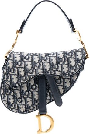 Dior Pre-owned Dior Mini Oblique Canvas Saddle Bag 01-BO-0220