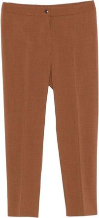 Marina Rinaldi Geknipte broek - Dames - Vrijetijds broeken - Bruin - XL - Broeken